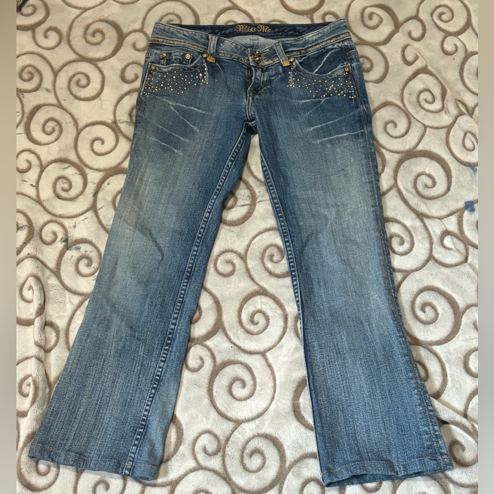 Miss Me Flare Jeans with Studded Details